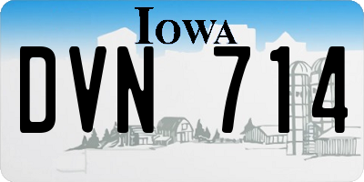 IA license plate DVN714