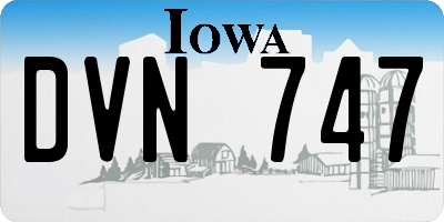 IA license plate DVN747