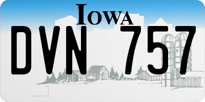 IA license plate DVN757