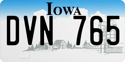 IA license plate DVN765