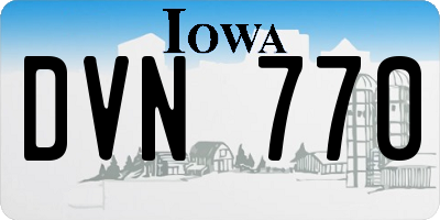 IA license plate DVN770