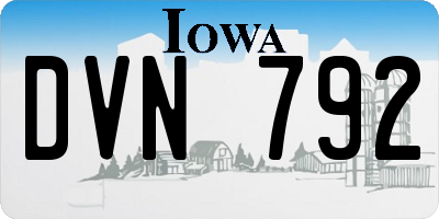IA license plate DVN792