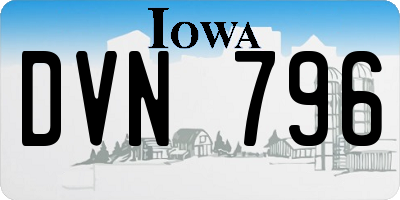 IA license plate DVN796