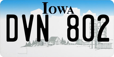 IA license plate DVN802