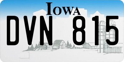 IA license plate DVN815