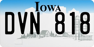 IA license plate DVN818