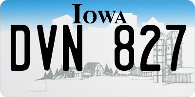 IA license plate DVN827