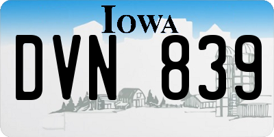 IA license plate DVN839