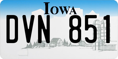 IA license plate DVN851