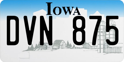 IA license plate DVN875