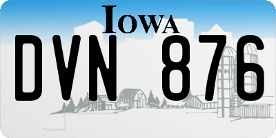 IA license plate DVN876