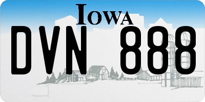 IA license plate DVN888