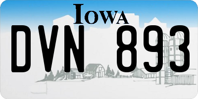 IA license plate DVN893