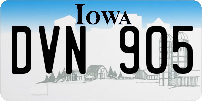 IA license plate DVN905