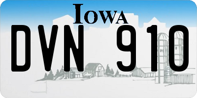IA license plate DVN910
