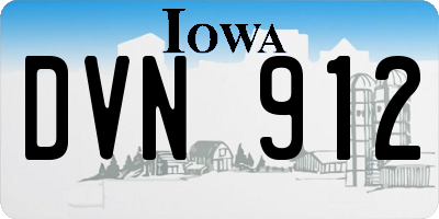 IA license plate DVN912