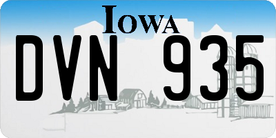 IA license plate DVN935