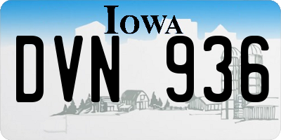 IA license plate DVN936