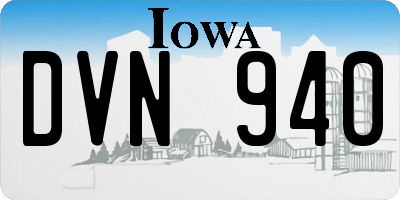 IA license plate DVN940
