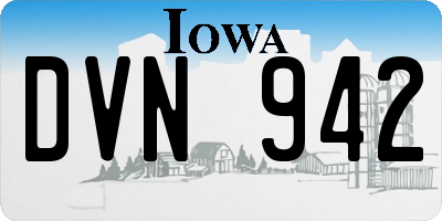 IA license plate DVN942