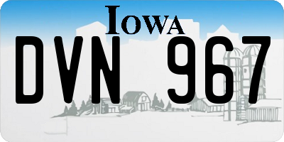 IA license plate DVN967
