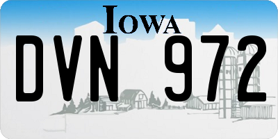 IA license plate DVN972