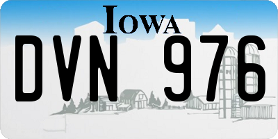 IA license plate DVN976