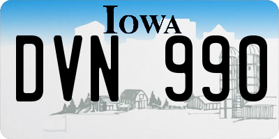 IA license plate DVN990