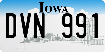 IA license plate DVN991