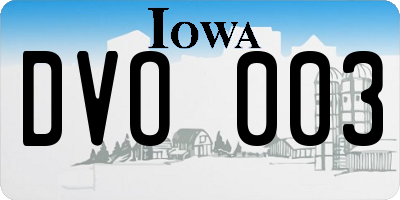 IA license plate DVO003