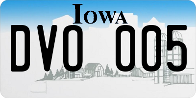 IA license plate DVO005