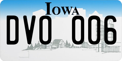 IA license plate DVO006