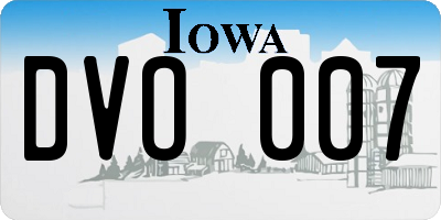 IA license plate DVO007