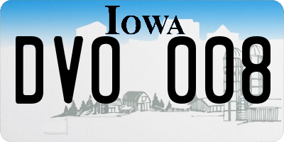 IA license plate DVO008