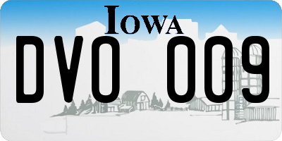 IA license plate DVO009