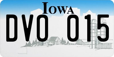 IA license plate DVO015