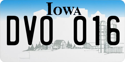 IA license plate DVO016