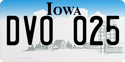 IA license plate DVO025