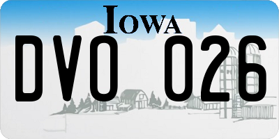 IA license plate DVO026