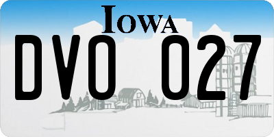IA license plate DVO027