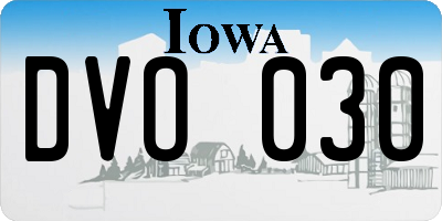 IA license plate DVO030