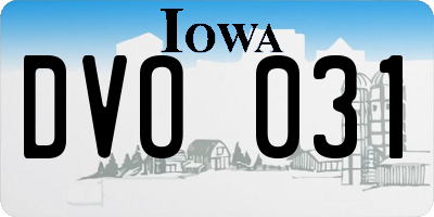 IA license plate DVO031