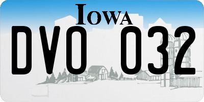 IA license plate DVO032