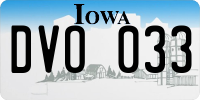 IA license plate DVO033