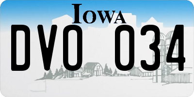 IA license plate DVO034