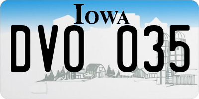 IA license plate DVO035