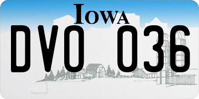 IA license plate DVO036