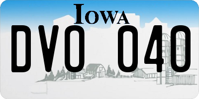 IA license plate DVO040