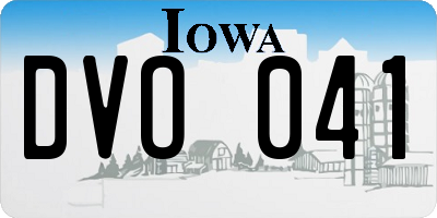 IA license plate DVO041