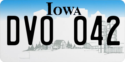 IA license plate DVO042